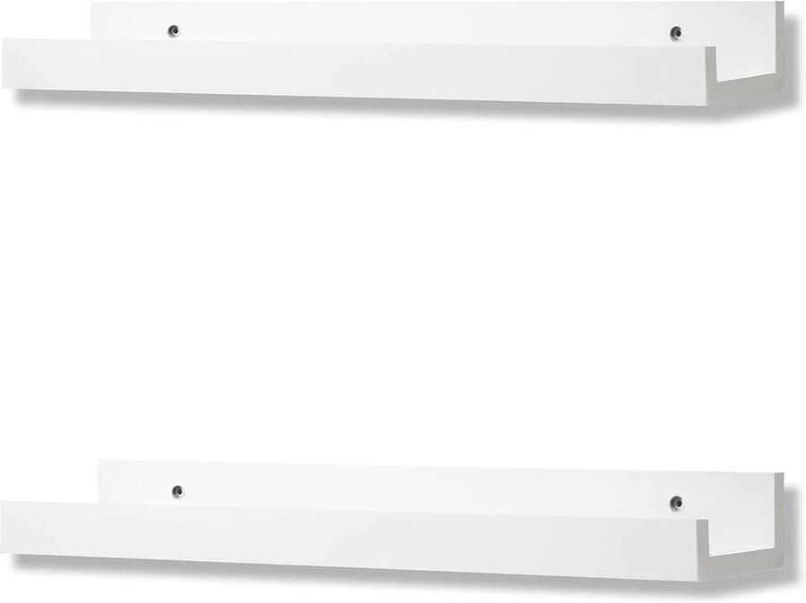 Zwevende wandplanken Eenvoudige montage Set van 2 Hout 43 cm