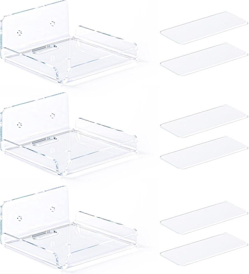 Zwevende Wandplanken Elegant & Ruimtebesparend 3 Stuks Transparant Acryl