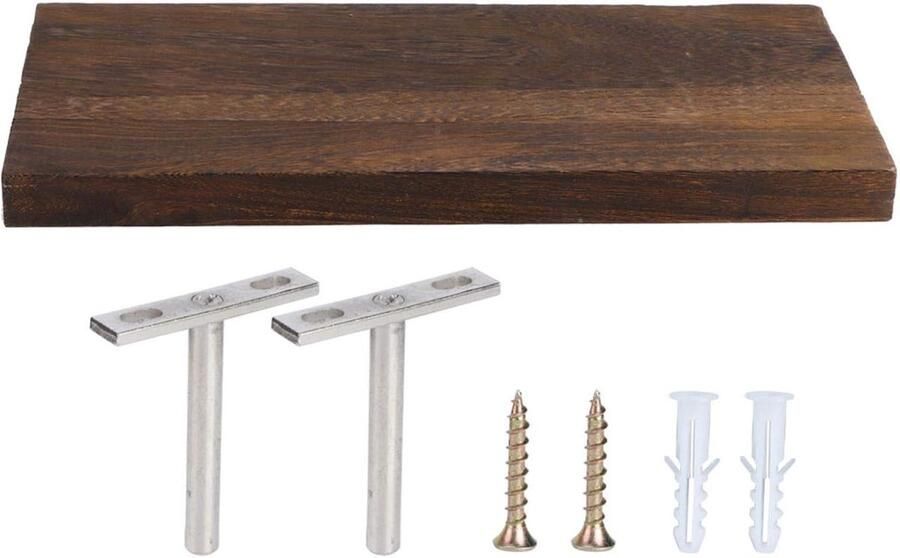 Zwevende wandplanken Industrieel hout Decoratief voor woonkamer & badkamer 1 stuk Bruin Hout 30 x 14 x 2 cm