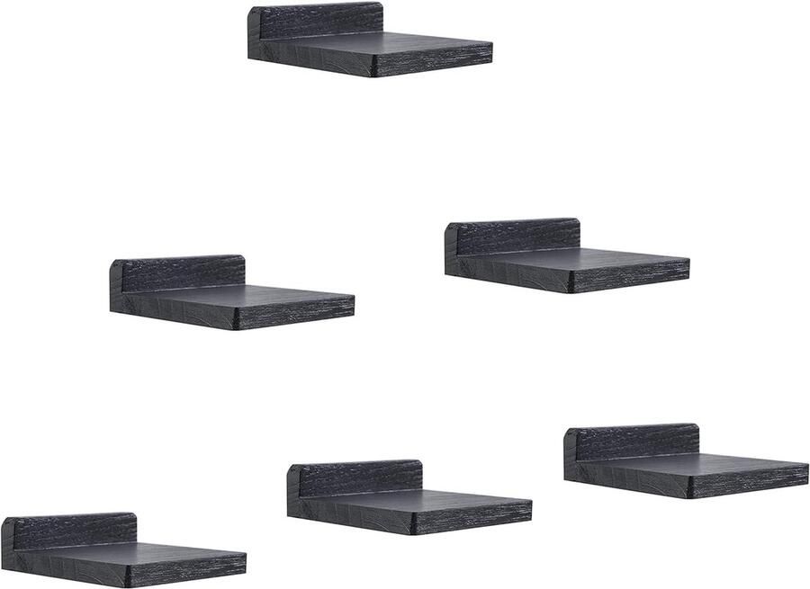 Zwevende Wandplanken Paulownia Hout Set van 2 Compact