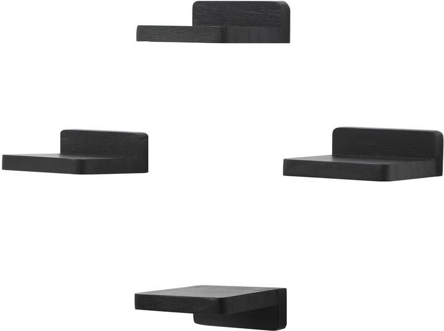 Zwevende Wandplanken Paulownia Hout Set van 2 Compact