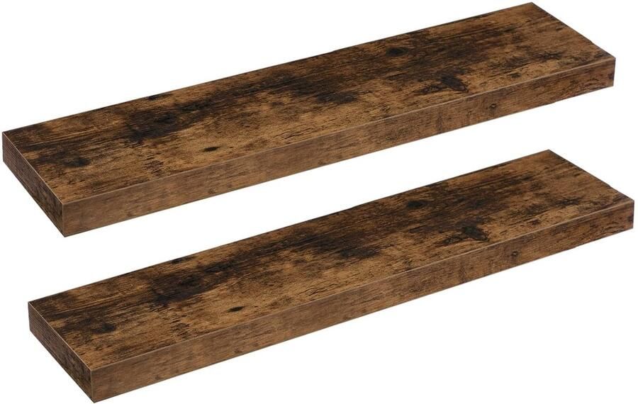 Zwevende Wandplanken Retro Bruin Set van 2 80 x 20 x 3 8 cm