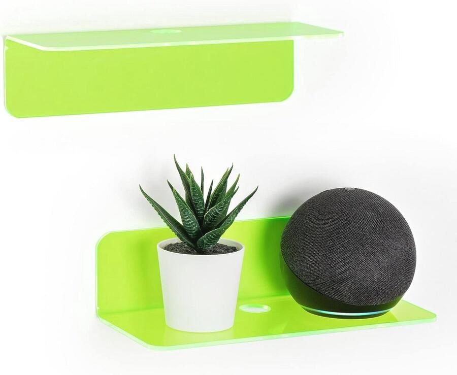 Zwevende wandplanken set van 2 groen 9 inch voor slaapkamer badkamer keuken en kantoor