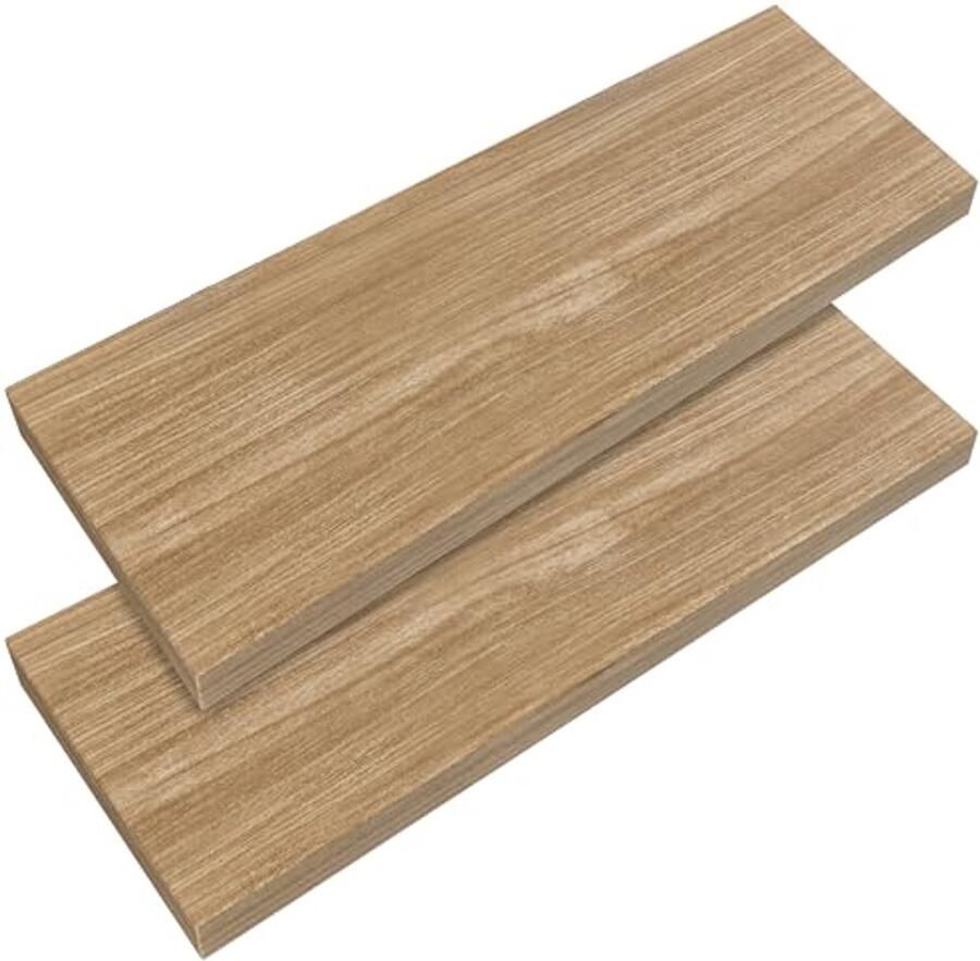 Zwevende Wandplanken Set van 2 Houten Planken voor Keuken 70 cm Draagkracht tot 15 kg