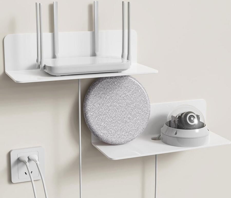 Zwevende Wandplanken Set van 2 Zelfklevende Acryl Planken voor Keuken Slaapkamer en Badkamer