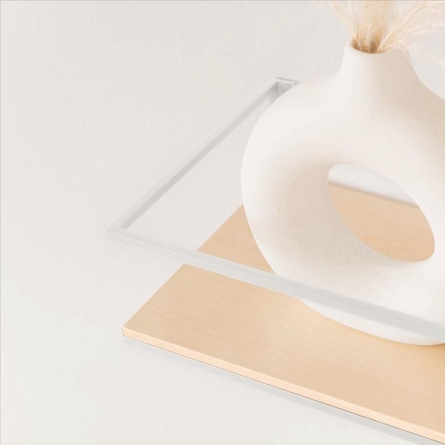 Zwevende Wandplanken Set van Metaal en Houtfineer Geschikt voor Badkamer Keuken Woonkamer en Slaapkamer - Foto 2