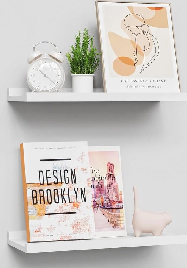 Zwevende Wandplanken Stabiele MDF Planken voor Eenvoudige Montage Minimalistisch Ontwerp 150x400x30 mm