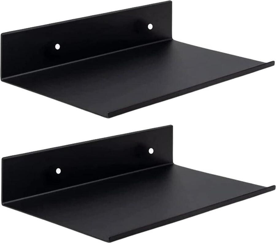 Zwevende wandplanken zwart metaal 2 stuks voor decoraties badkamerrek ruimtebesparend hangrek met schroeven thuis keuken badkamer