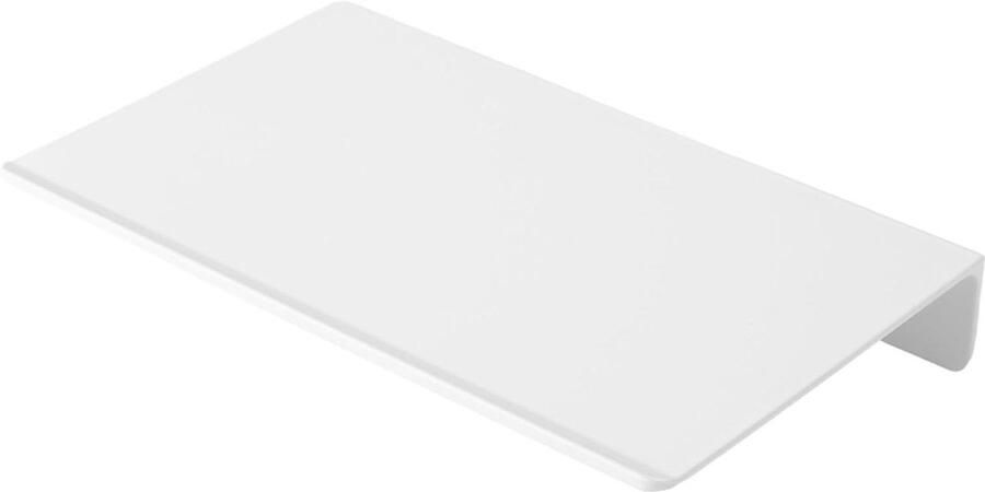 Zwevende witte metalen wandplank voor een stijlvolle badkameropslag