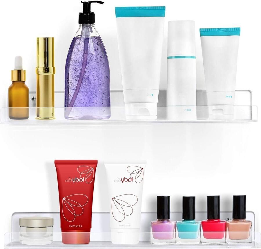 Zwevende zwart metalen wandplank badkamerrek 30 cm muurplank met plank wandplanken & -rekken