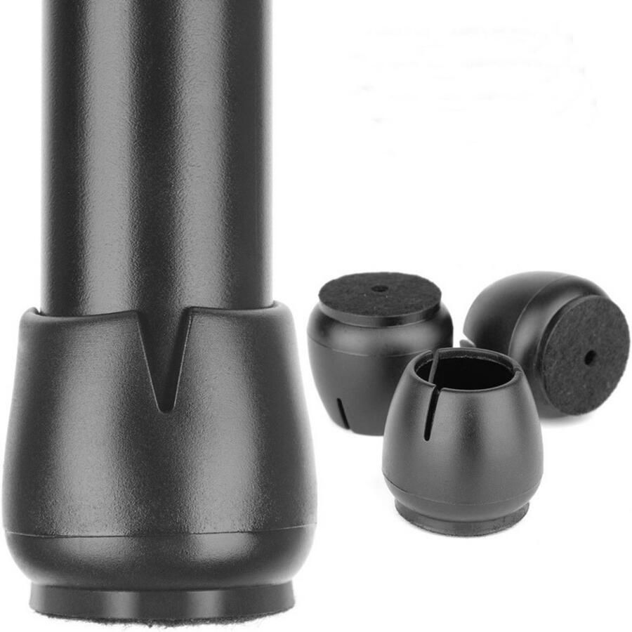 EarKings Stoelpoot Beschermers Vloerbeschermer Ø12-16 mm Stoelpoot Doppen Meubeldoppen 24 stuks Ronde Stoeldoppen Vloerbeschermers Stoelen Zwart