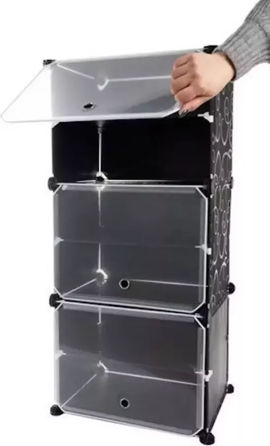 EASTWALL schoenenrek – schoenenkast met 6 verdiepingen zwart