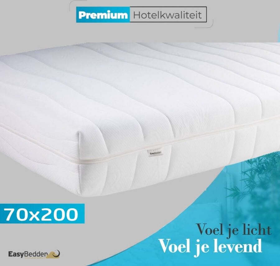 Easy Bedden 70x200 14 cm dik 7 zones Koudschuim HR45 Matras Afritsbare hoes Premium hotelkwaliteit 100 % veilig