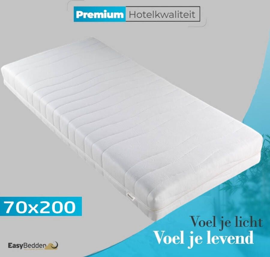 Easy Bedden 70x200 20 cm dik 7 zones Koudschuim HR45 Matras Afritsbare hoes Premium hotelkwaliteit 100 % veilig