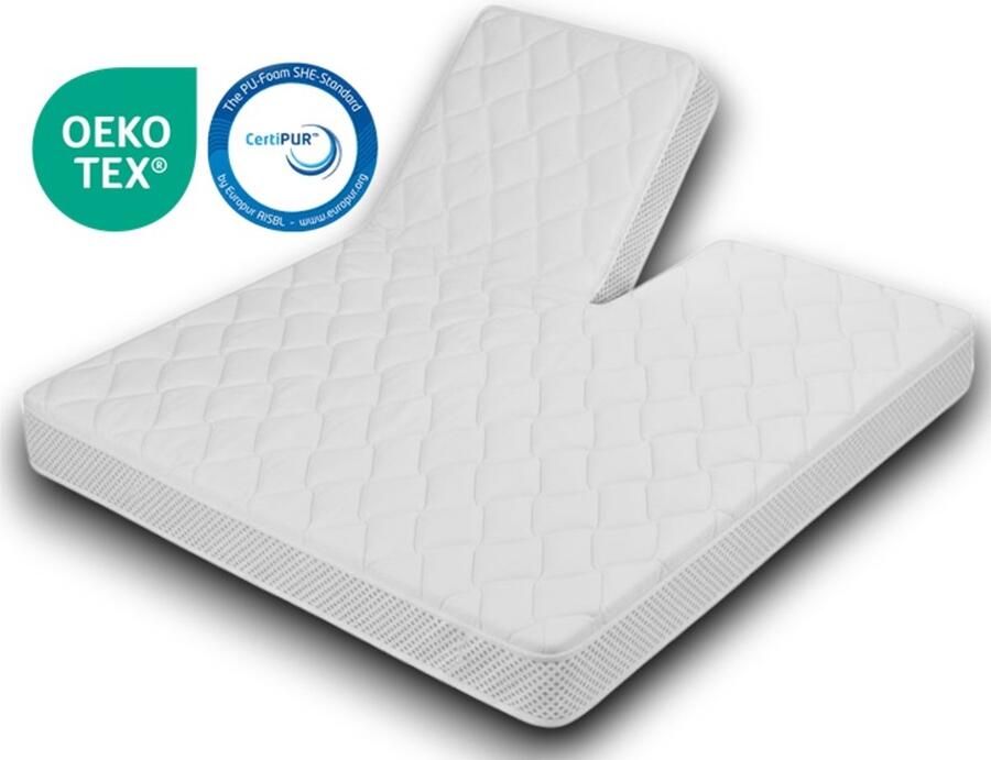 Easy Bedden EasyBedden SPLIT Topdekmatras XXL Topper 180x200 12 cm dik TENCEL SILVER hoes HR Koudschuim Hybride GEL circa 12cm dik Orthopedisch