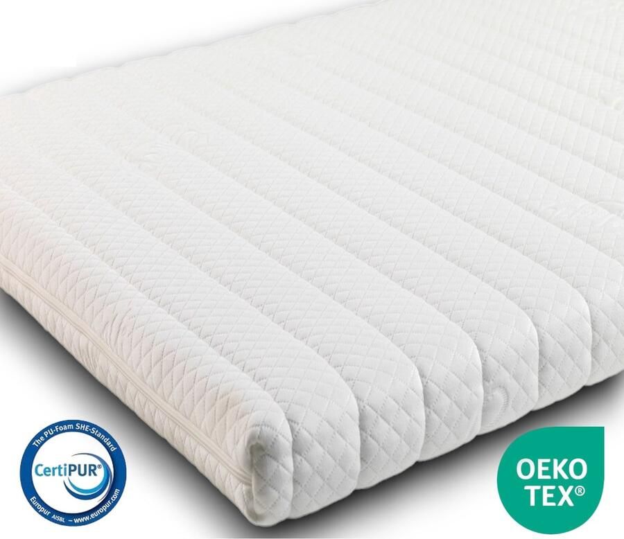 Easy Bedden EasyBedden Topmatras 180x200 Topper Matras HR Koudschuim Hybrid Topdekmatras circa 9 cm Afritsbaar Wasbaar Tijk Orthopedisch Purschuim Anti-allergisch Topper Hotel XL Anti Bacterieel