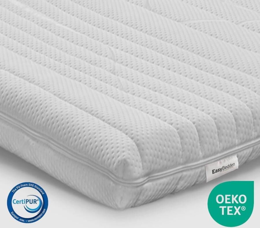 Easy Bedden Hotel Topper XXL HR55 Hybrid Koudschuim 140x200 circa 9 cm Medium Topmatras Topdekmatras Premium Bamboe Tijk Oeko-Tex CertiPUR Gratis Levering