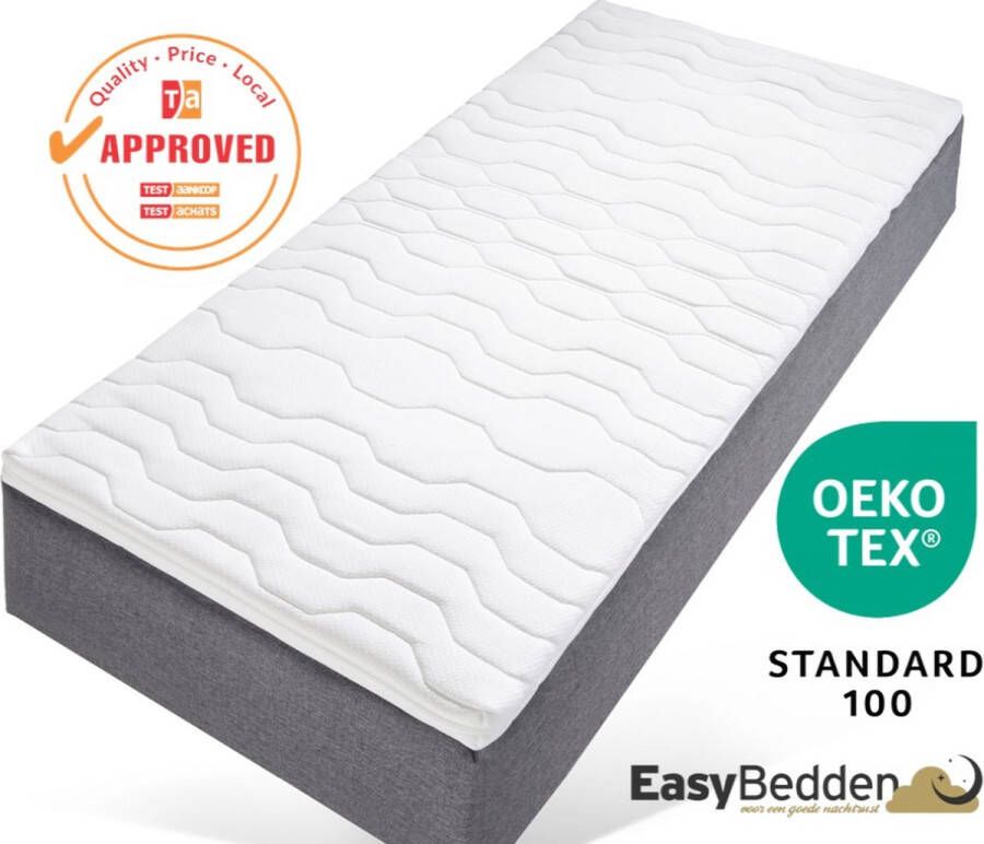 Easy Bedden EasyBedden 120x200 Topmatras – circa 7 cm dik HR 45 Koudschuim -Premium tijk Afritsbaar en wasbaar Topper Matras Topdek Climate Motion Control – 100% velig