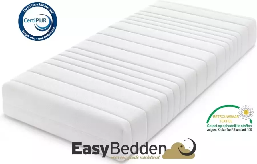 Easy Bedden EasyBedden koudschuim HR45 matras 100x200 14 cm – Luxe uitvoering Premium tijk ACTIE 100% veilig product