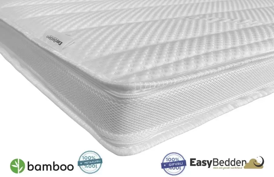 Easy Bedden EasyBedden Topdekmatras XXL Topper 120x200 12 cm dik Bamboo hoes HR Koudschuim Hybride GEL circa 12cm dik Orthopedisch