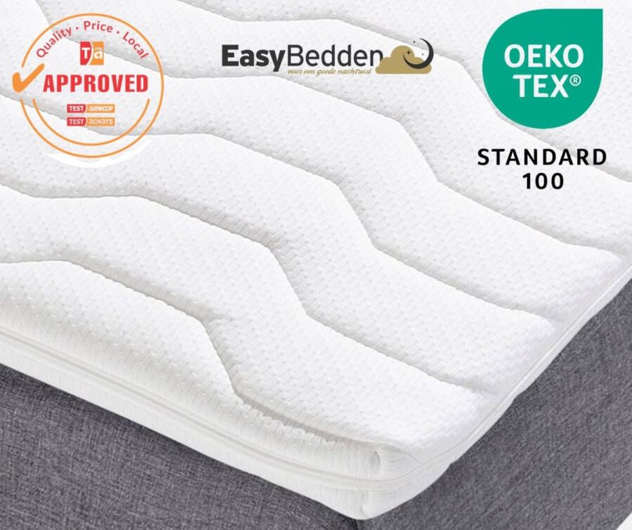 Easy Bedden EasyBedden Topmatras 120x200 Topper Matras HR Koudschuim Hybrid Topdekmatras – circa 7 cm Premium Tijk Orthopedisch 4 Seizoens Topper Hotel XL Anti Huismijt Gratis Retour 100% veilig