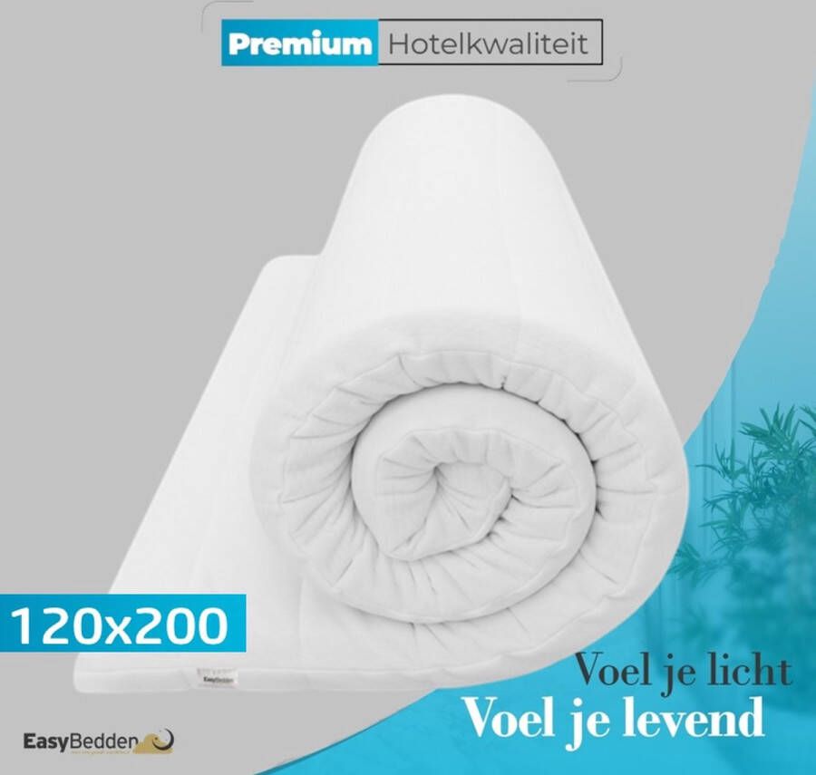 Easy Bedden Topper matras 120x200 – Topdekmatras Hybride HR Koudschuim – Antibacterieel Orthopedisch Verantwoord 4 Seizoenen Luxe Wasbare Hoes circa 7 cm dik