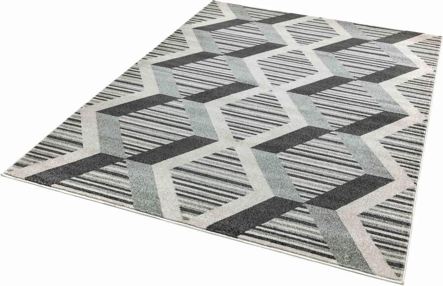 Easy living Colt Diamond Grey Vloerkleed 160x230 Rechthoek Laagpolig Tapijt Modern Grijs - Foto 2