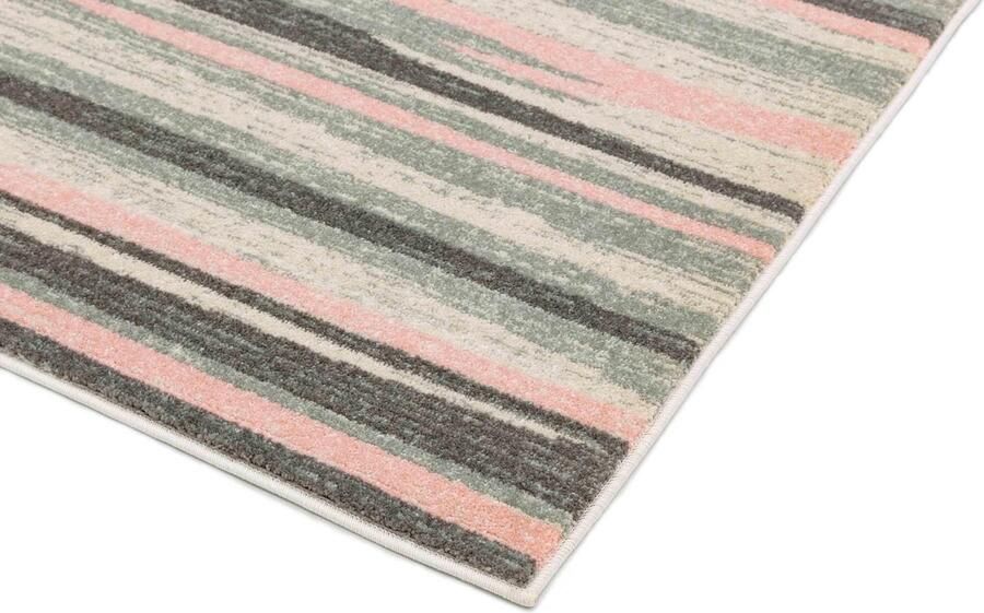 Eazy Living Easy Living colt-stripe-pink Vloerkleed 160x230 Rechthoek Laagpolig Tapijt Modern Grijs Roze