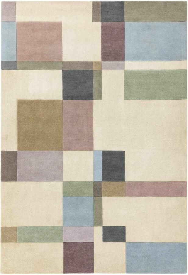 Easy living Reef-Blocks-pastel Vloerkleed 160x230 Rechthoek Laagpolig Tapijt Modern Meerkleurig