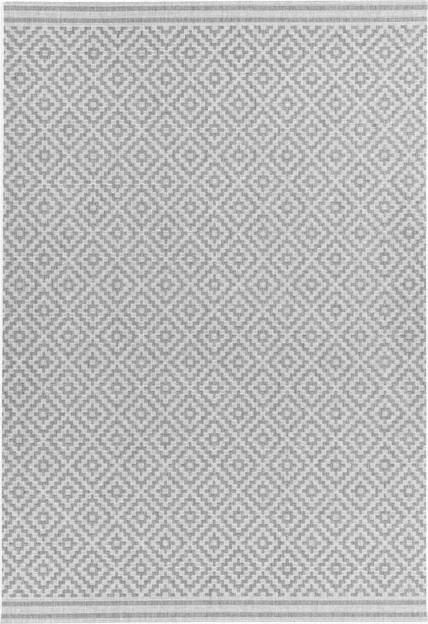 Easy living Patio-11-Diamond-Grey Vloerkleed 160x230 Rechthoek Buiten Laagpolig Tapijt Landelijk Grijs Wit - Foto 2