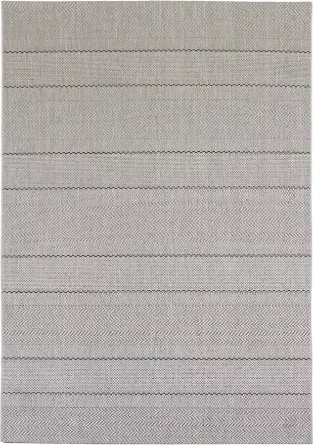 Easy living Patio-Beige-Stripe Vloerkleed 160x230 Rechthoek Buiten Laagpolig Tapijt Modern Beige Taupe