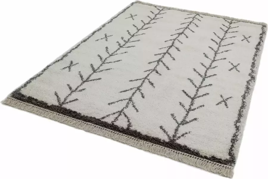 Eazy Living Easy Living Rocco-cream-Arrow Vloerkleed 160x230 Rechthoek Berber Shaggy Tapijt Modern Beige Grijs - Foto 2