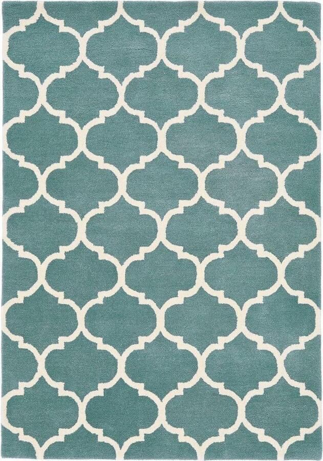 Eazy Living Easy Living Albany-Ogee-Duck-Egg Vloerkleed 160x230 Rechthoek Laagpolig Tapijt Klassiek Blauw Wit - Foto 2