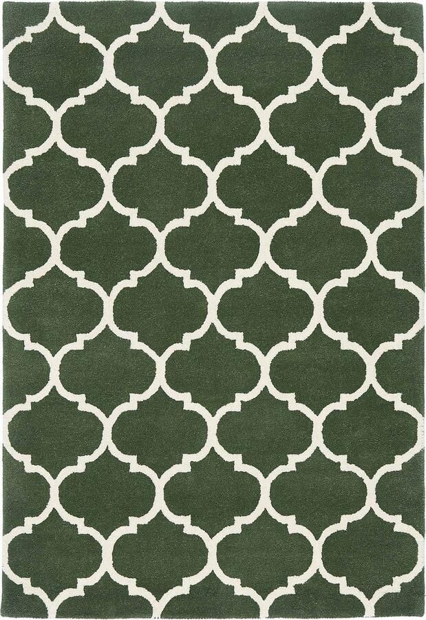 Eazy Living Easy Living Albany-Ogee-Green Vloerkleed 160x230 Rechthoek Laagpolig Tapijt Klassiek Groen Wit