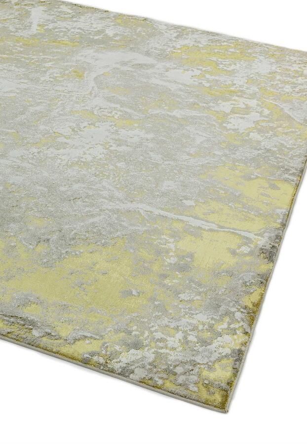 Eazy Living Easy Living Aurora-Lustre Vloerkleed 160x230 Rechthoek Laagpolig Tapijt Industrieel Goud Grijs