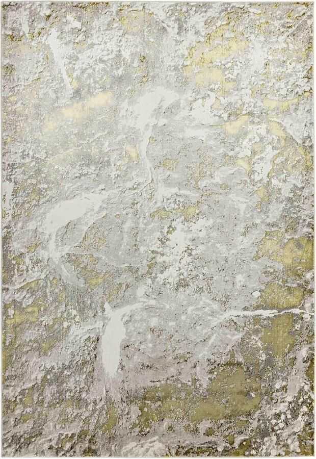 Eazy Living Easy Living Aurora-Lustre Vloerkleed 160x230 Rechthoek Laagpolig Tapijt Industrieel Goud Grijs