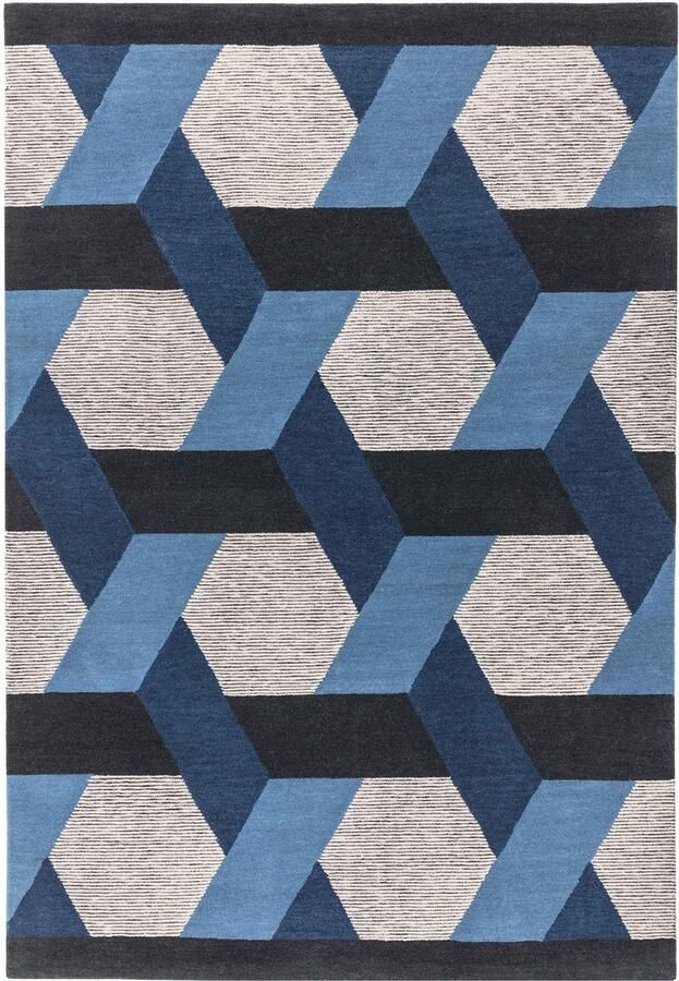 Eazy Living Easy Living Camden-Rug-Blue Vloerkleed 160x230 Rechthoek Laagpolig Tapijt Modern Meerkleurig