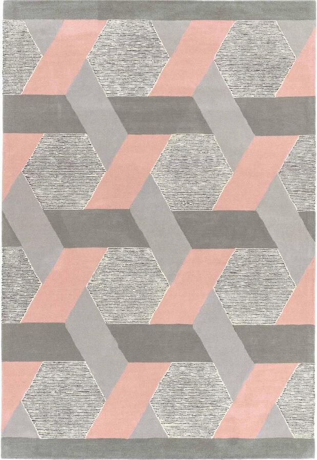 Eazy Living Easy Living Camden-Rug-Pink Vloerkleed 160x230 Rechthoek Laagpolig Tapijt Modern Meerkleurig