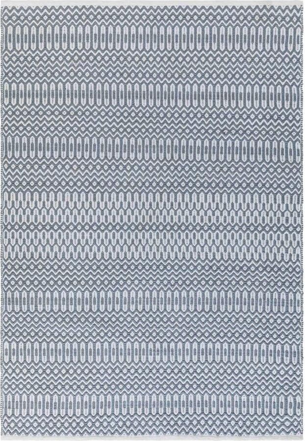 Eazy Living Easy Living Easy Living Halsey Duck Egg Vloerkleed 160x230 Rechthoek Buiten Laagpolig Tapijt Modern Blauw Wit