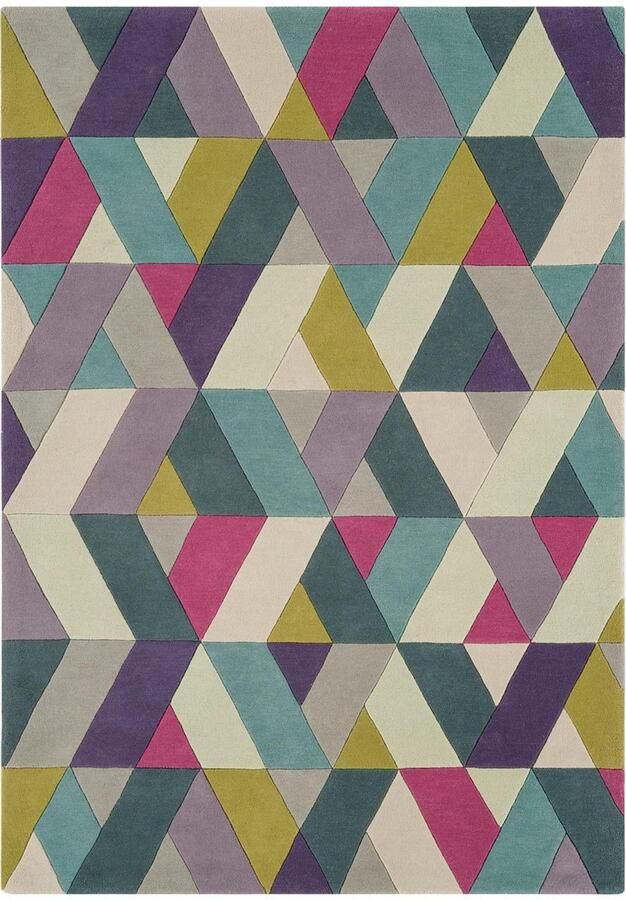 Eazy Living Easy Living Funk Chevron Blue Green Vloerkleed 140x200 Rechthoek Laagpolig Tapijt Modern Meerkleurig