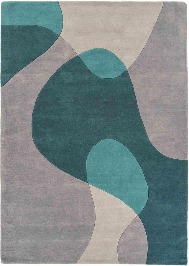 Eazy Living Easy Living Matrix-arc-Teal Vloerkleed 160x230 Rechthoek Laagpolig Tapijt Modern Blauw Grijs