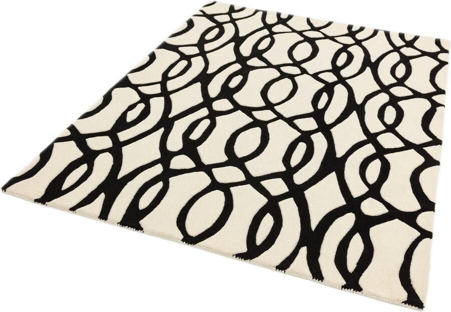 Eazy Living Easy Living Matrix-Wire-White Vloerkleed 160x230 Rechthoek Laagpolig Tapijt Modern Zwart_wit