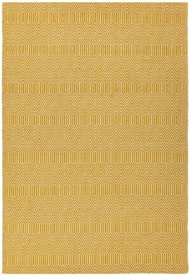 Eazy Living Easy Living Sloan-Mustard Vloerkleed 160x230 Rechthoek Laagpolig Tapijt Modern Geel Wit