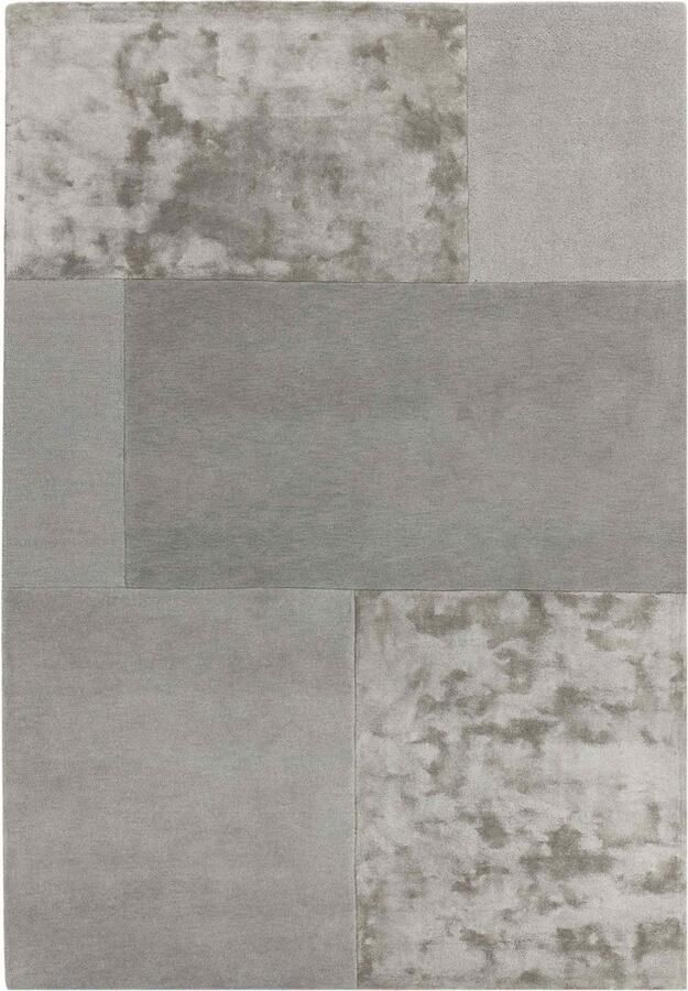 Eazy Living Easy Living tate-tonal-textures-Rug-Silver Vloerkleed 160x230 Rechthoek Laagpolig Tapijt Modern Grijs Zilver