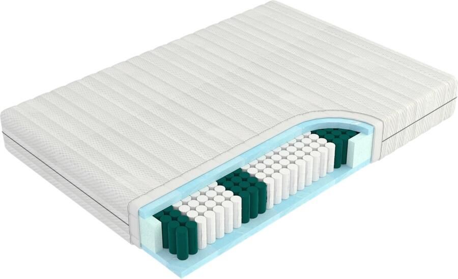 EazySleep Koudschuim Matras 180x200 cm Pocketvering 2 persoons Luxe Matrashoes met Rits wit Ultieme Nachtrust en Rugondersteuning