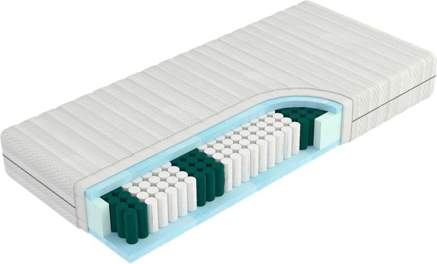EazyGoods Koudschuim Matras 90 x 200 cm 21 hoog Pocketvering Luxe Matrashoes met Rits betere slaap en rugondersteuning