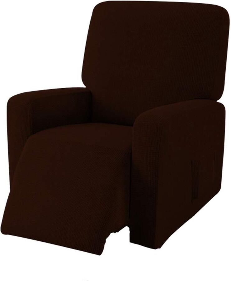 EBETA E Jacquard fauteuilhoes fauteuilbeschermer stretchhoes voor relaxstoelen compleet elastische hoes voor tv-stoelen ligstoelen (koffie)