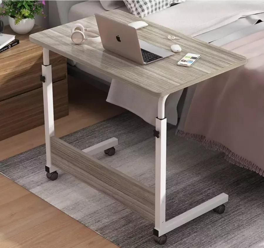 Knuffelly Bijzettafel Laptop Tafel Bedtafel Bureautafel Computertafel -Laptoptafel Licht Hout