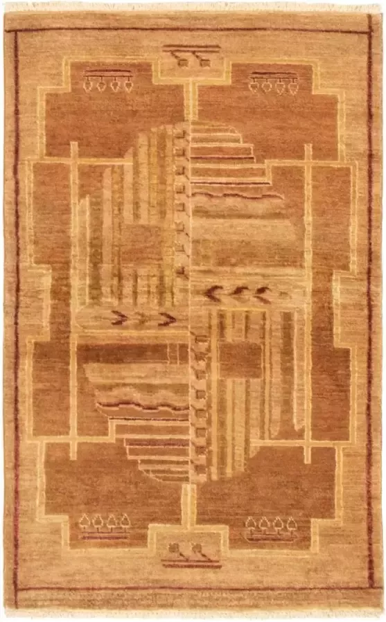 ECarpet Finest Ziegler Chobi Afghanistan Bruin Tapijt Vloerkleed Handgemaakt