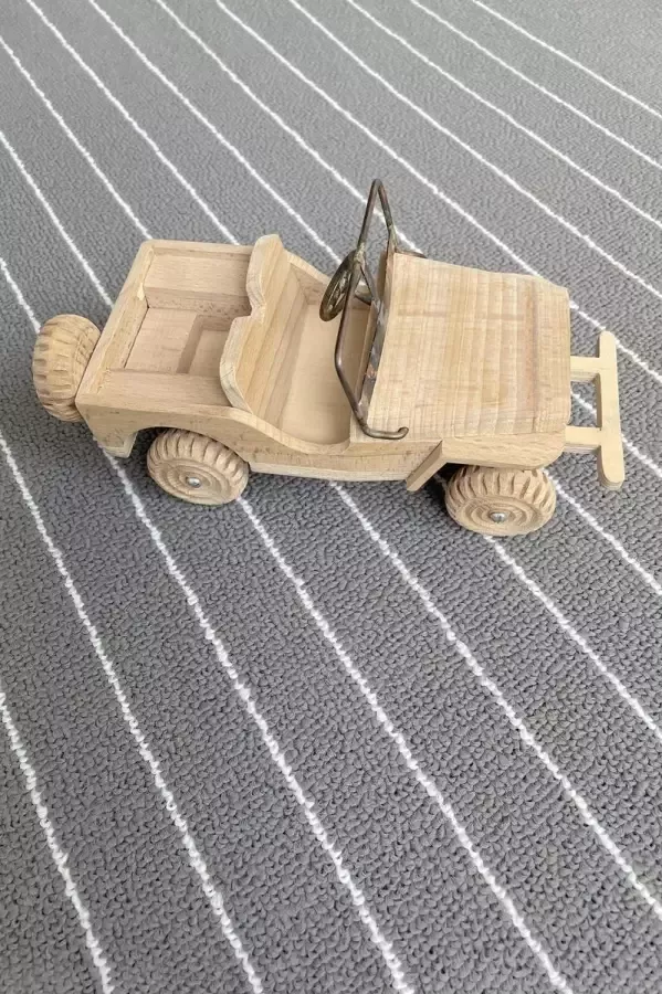 ECarpet Vloerkleed MAMBO EC2007 Grijs gestreept lussenpool 133cm x 180cm